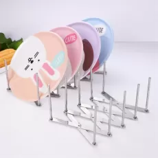 KITCHEN ORGANIZER POT LID RACK EXTENDED STAINLESS STEEL HOLDER LID SHELF