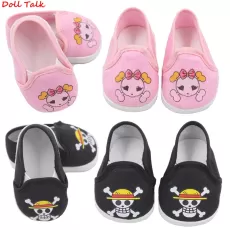 CUTE DOLL SHOES 7CM HIGH-QUALITY BOW CARTOON SKULL PATTERN MINI SHOES