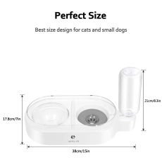 Pet Food Water Bowls With Detachable Automatic Water Dispenser Glass Feeder Bowl