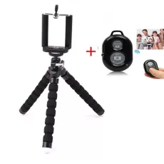 PHONE TRIPOD HOLDER FLEXIBLE SPONGE OCTOPUS TRIPOD STAND MOUNT BLUETOOTH REMOTE