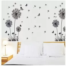 BUTTERFLY FLYING IN DANDELION BEDROOM STICKERSPOASTORAL STYLE WALL STICKERS