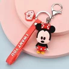 DISNEY MICKEY MOUSE STITCH FIGURE KEYCHAIN RING PVC CARTOON ANIMAL ANIME MINNIE ACTION FIGURE