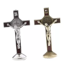 2PC METAL CRUCIFIX JESUS CHRIST STATUE CAR CHURCH HOME ORNAMENT ACCESSORY
