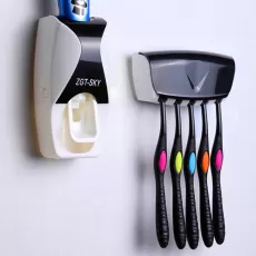 TOOTHPASTE DISPENSER TOOTHBRUSH HOLDER BATHROOM PRODUCTS WALL MOUNT RACK BATH SET