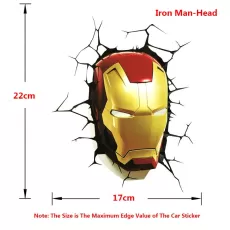 3D CAR DECALS IRON MAN CAPTAIN THOR HAMMER CAR SCRATCH STICKERS CREATIVE STICKER DECORATION