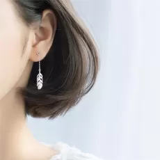 SHORT CREATIVE 925 STERLING SILVER TEMPERAMENT PERSONALITY TRENDY FEMALE DANGLE EARRINGS