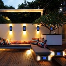 2pcs LED Solar Light Outdoor Waterproof Lighting Solar Powered Lamps Wall Lamps for Garden Decoration LED