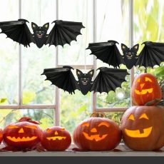 1/2Pcs Halloween Paper Bat Hanging Ornament Props for Halloween Decoration Festival Party