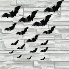 16pcs Halloween 3D black bat Wall Stickers Halloween party DIY decorative wall Decal Halloween