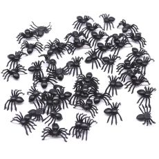 50pcs Horror Black Spider Haunted House Spider Web Bar Party Decoration Supplies