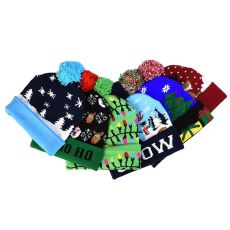 1Pc LED Christmas Hats Sweater Knitted Beanie Christmas Santa Light Up