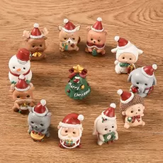 CUTE CHRISTMAS MINIATURES XMAS DECORATION MINI FAMILY ANIMAL MODEL