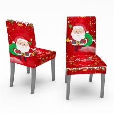 Digital Printed Christmas Chair Cover Stretch Spandex Navidad Funda Silla