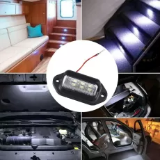 2PCS 6 LED CAR LICENSE NUMBER PLATE LIGHT FOR SUV TRUCK TRAILER VAN TAG STEP LAMP WHITE BULBS