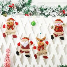 4PCS Christmas Tree Ornaments Santa Claus Doll Toy Decoration Exquisite For Home Xmas Happy New Year Gift