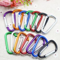 5PCS Random Colors!!! Aluminium Alloy Safety Buckle Keychain Climbing Button Carabiner Camping Hiking