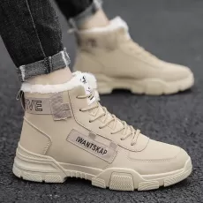ANKLE BOOTS MEN SNOW BOOTS WINTER WARM LACE-UP MEN SHOES 2021 NEW FASHION