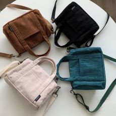 Corduroy Mini Tote Bag Women Designer Handbag 2021 Girl Shopper Purse Fashion Casual Autumn and Winter