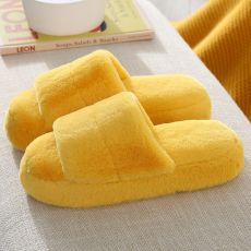 Winter Women Home Cotton Slippers New Korean Long Plush Open-toe Flat Bottom Casual Warm Hairy Slippers