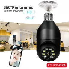 1080P WIRELESS 360 ROTATE AUTO TRACKING PANORAMIC CAMERA LIGHT BULB WIFI PTZ IP CAM