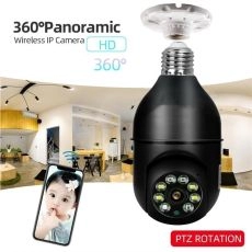1080P Wireless 360 Rotate Auto Tracking Panoramic Camera Light Bulb Wifi PTZ IP Cam