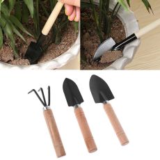 3pcs Mini Garden Shovel Rake Spade Erramientas Bonsai Tools Set Wooden Handle
