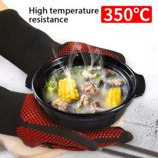 BBQ Gloves Heat Resistant Barbecue Grill Glove Oven Mitts Silicone Insulated Baking