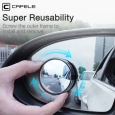 Cafele HD Car Rearview Mirror Convex Blind Spot Birror 360 Degree Extra Wide Angle