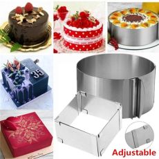 Stainless Adjustable Circle Square Mousse Ring Pastry Mold Cake Mould Baking Tools