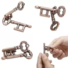 HIGH QUALITY INTELLIGENT LOCK TOY BRAIN TESTER DEVELOPMENT ALLOY KEY RING PUZZLE