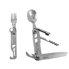 Outdoor Tableware Set Stainless Steel Folding Knife Fork and Spoon Three Piece Set