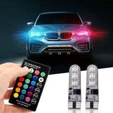 T10 5050 RGB LED Bulb 6SMD COB Canbus 194 168 Car With Remote Controller