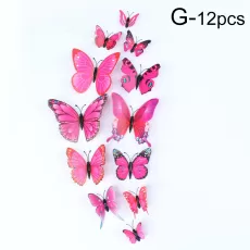 12PCS WALL STICKERS SET 3D COLORFUL BUTTERFLY DOUBLE LAYERS WALL WINDOW STICKERS