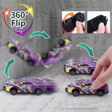 Flip Stunt Car Alloy Pull Back 4wd Racing Car Model Cool Graffiti Friction Diecasting Toys