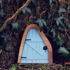 GARDEN DECORATION FAIRY ELF DOOR ART SCULPTURE DOOR GNOME TREE STATUE