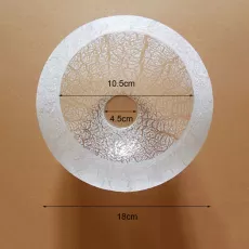 LIGHTING FIXTURE FITTING WHITE CRACK EFFECT LAMPSHADE DOUBLE OPENING COVER ROUND
