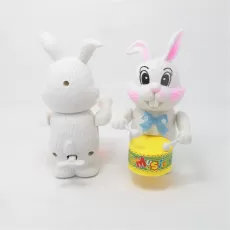 1PCS FUNNY CARTOON KID RABBIT DRUMMING TOY CLOCKWORK WIND-UP TOY