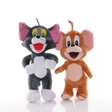 2PCS/Lot Tom Cat Plush Toy Jerry Mouse Kawaii Soft Stuffed Dolls Cartoon