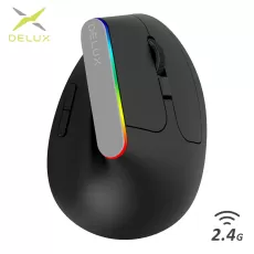 Delux M618C Wireless Ergonomic Vertical Mouse 6 Buttons Gaming Mouse