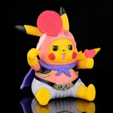 POKEMON X DRAGONBALL Pikachu Cosplay Majin Buu Funny Anime Action Figures