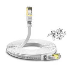 FLAT ETHERNET CABLE 8M CAT 8 ALAZAR NETWORK INTERNET LAN PATCH CABLE HIGH SPEED 40GBPS 2000MHZ GIGABIT SSTP RJ45 GOLD PLATED CONNECTOR