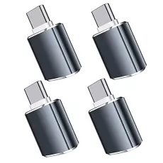 4 PACK USB C TO USB OTG ADAPTER, HANKN USB-C MALE TO USB-A FEMALE 3.0 CONVERTER DATA SYNC CHARGING CABLE THUNDERBOLT 3 CONNECTOR PORT
