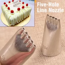 Line Nozzles #134 Piping Mouth Five-hole Line Drawing Stainless  Cream Cake