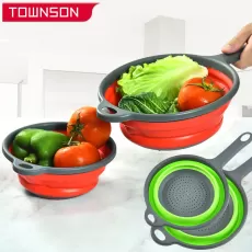 Silicone Folding Drain Basket Foldable Strainer Fruit Vegetable Washing Basket
