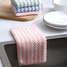 3 Colors Household Microfiber Towels For Kitchen Absorbent Thicker Cloth