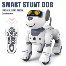 FUNNY RC ROBOT DOG-VOICE COMMAND PROGRAMMABLE ELECTRONIC STUNT DOG