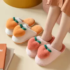 Cotton Slippers Women's Winter Bag Heel Home Plush Lovely Indoor Wool Shoes