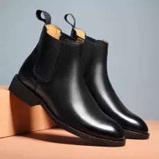 SPRING/ WINTER ELEGANT CHELSEA BOOTS LEATHER MEN COUPLE SHOES