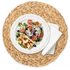 4PC NATURAL WATER GOURD WOVEN RATTAN PLCAEMENT TABLE MAT  PAD GREEN TROPICAL WEDDING
