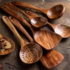 7PCS THAILAND TEAK COOKING SPOON NATURAL WOODEN KITCHEN TABLEWARE TOOLS